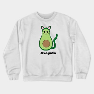 Avogato Cat Avocado Pun Joke Funny Illustration Crewneck Sweatshirt